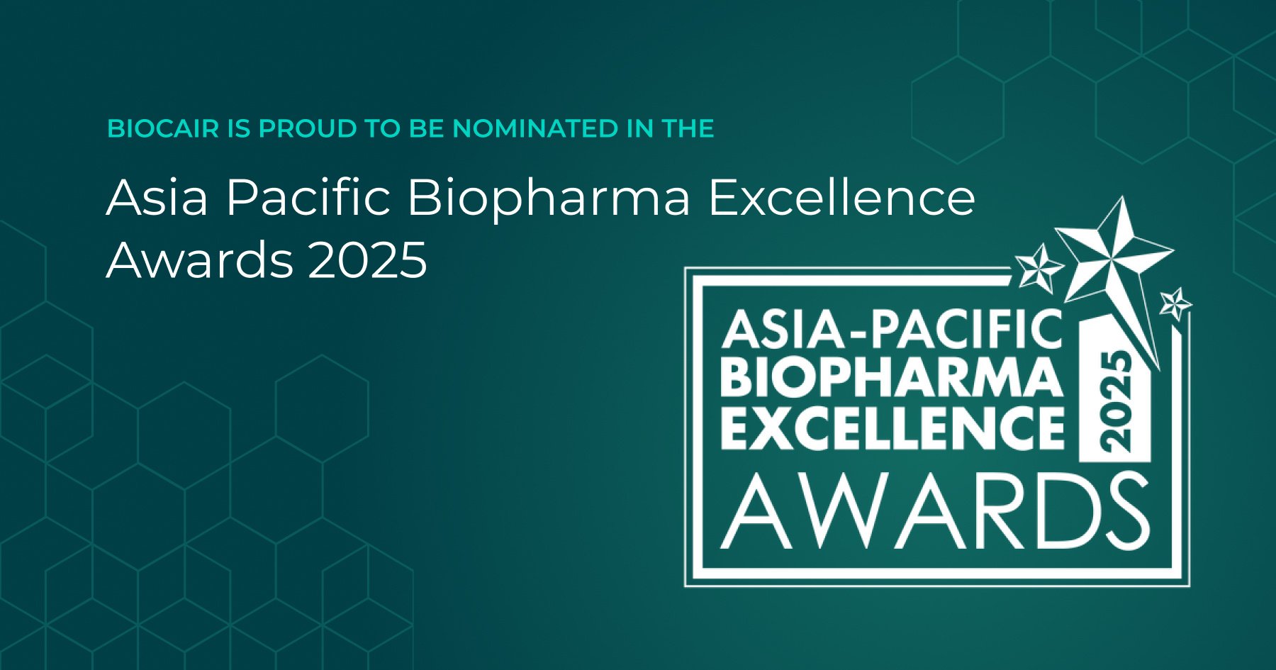 Biocair nominated in Asia Pacific Biopharma Excellence Awards 2025